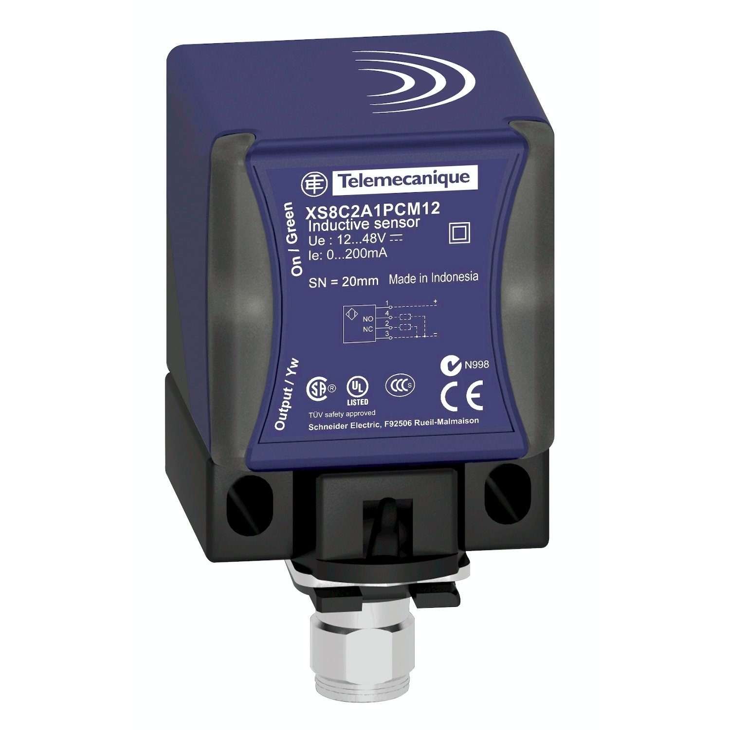 Telemecanique Sensors Endüktif Sensör Xs8 40X40X70 - Pbt - Sn40 Mm - 12..48Vdc - M12 Xs8C2A4Pcm12